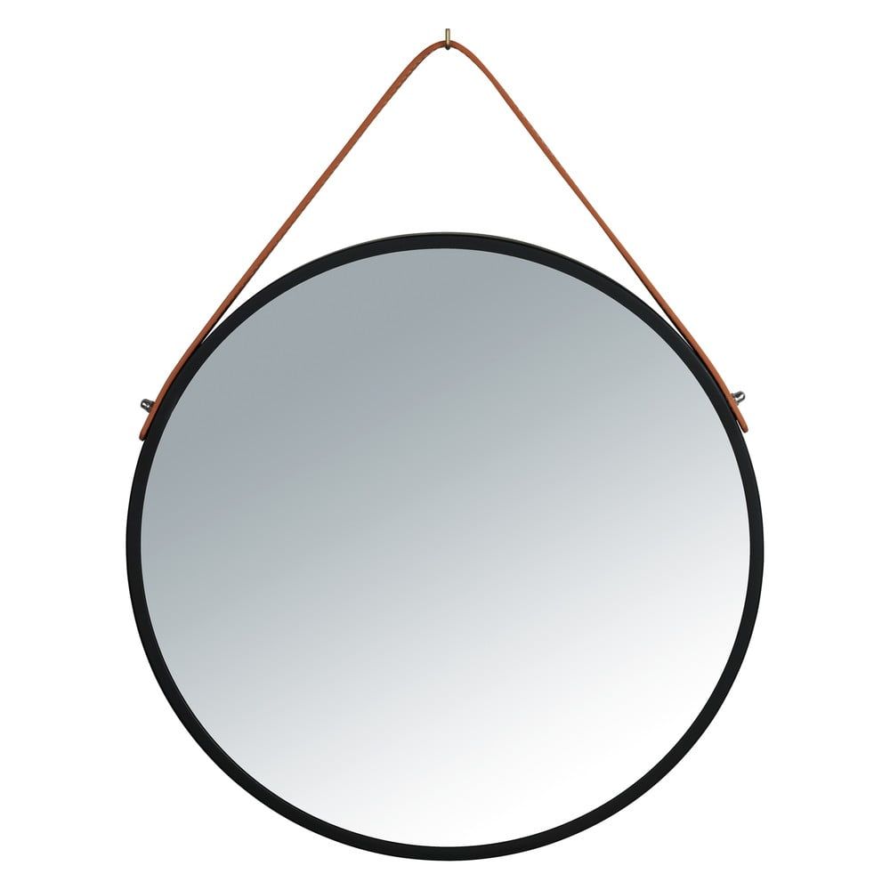 Čierne závesné zrkadlo Wenko Borrone, ø 40 cm - Bonami.sk