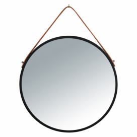 Čierne závesné zrkadlo Wenko Borrone, ø 40 cm Bonami.sk