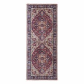 Červeno-fialový koberec Nouristan Anthea, 80 x 200 cm