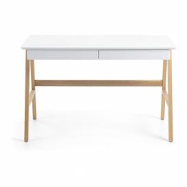 Pracovný stôl s bielou doskou La Forma Ingo, 120 x 60 cm