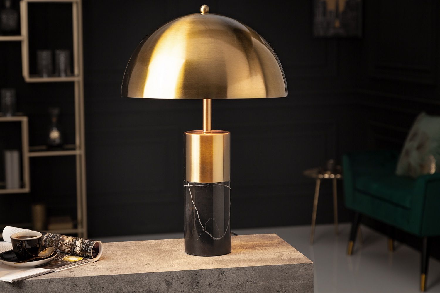 LuxD 25540 Dizajnová stolová lampa Aamira 52 cm čierno-zlatá - ESTILOFINA.SK