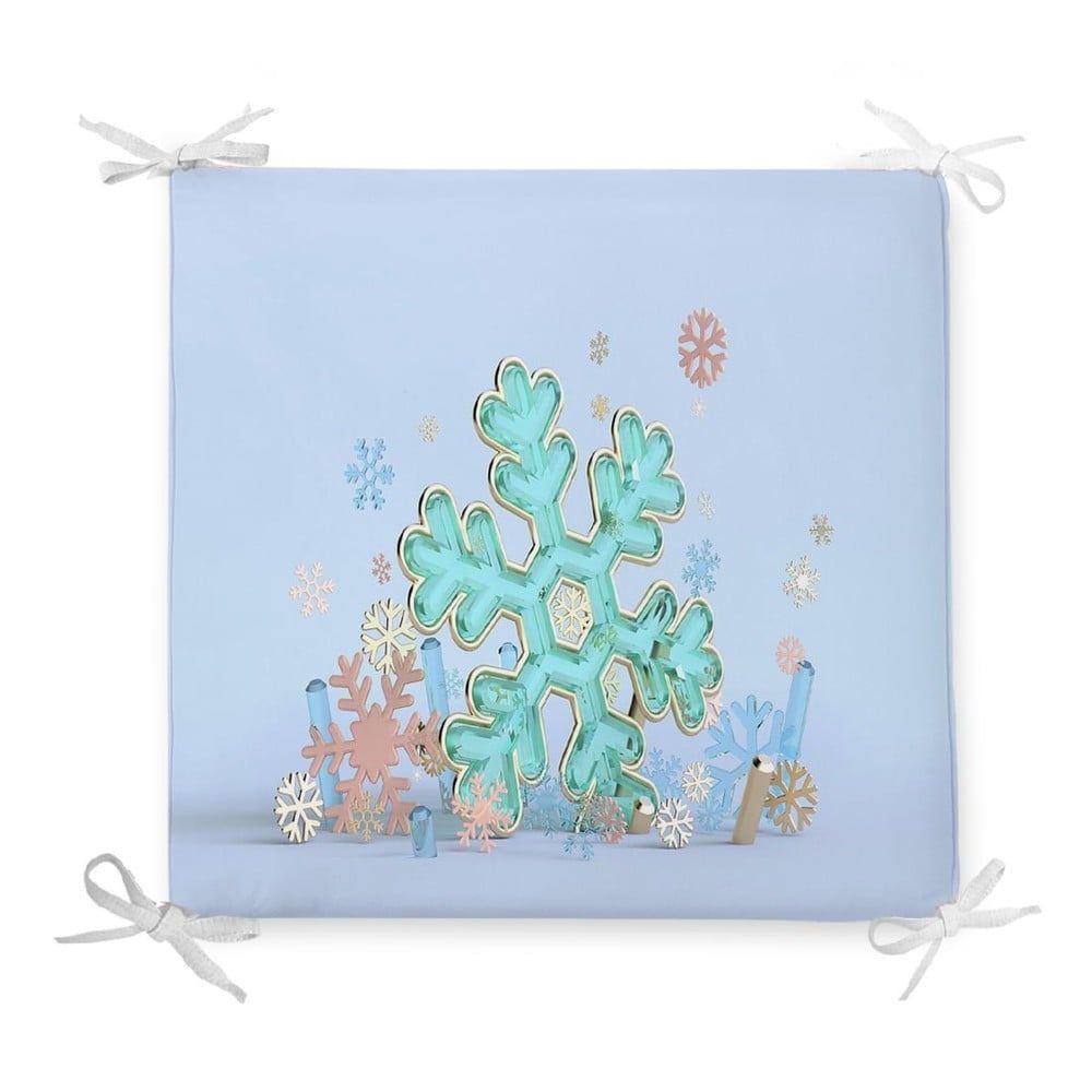 Vianočný sedák s prímesou bavlny Minimalist Cushion Covers Pastel Snowflake, 42 x 42 cm - Bonami.sk