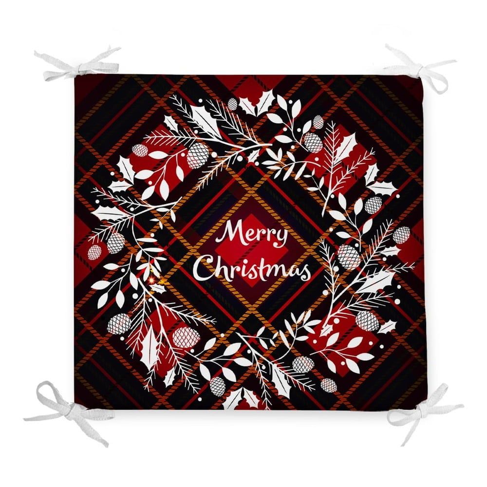 Vianočný sedák s prímesou bavlny Minimalist Cushion Covers Xmas Wreath, 42 x 42 cm - Bonami.sk