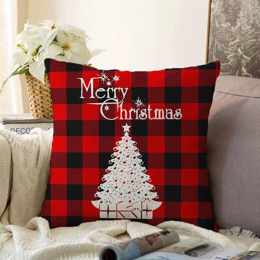 Vianočná žinylková obliečka na vankúš Minimalist Cushion Covers Christmas Tartan, 55 x 55 cm - Bonami.sk