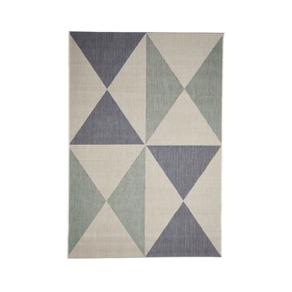 Béžovo-modrý vonkajší koberec Floorita Geo, 135 × 190 cm - Bonami.sk