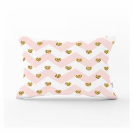 Dekoratívna obliečka na vankúš Minimalist Cushion Covers Gold Hearts, 35 x 55 cm