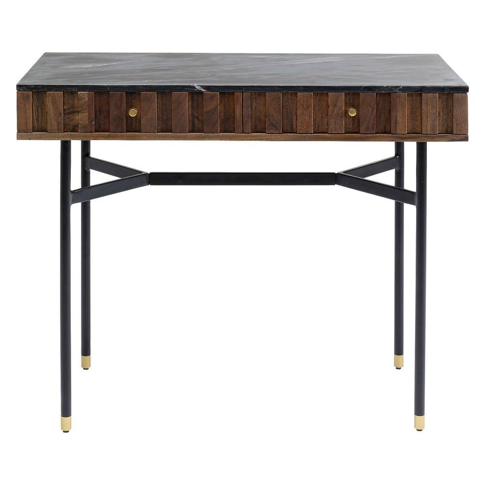 Čierny písací stôl s mramorovou doskou Kare Design Apiano - Bonami.sk