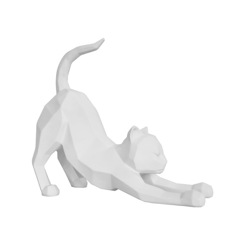 Matne biela soška PT LIVING Origami Stretching Cat, výška 30,5 cm - Bonami.sk