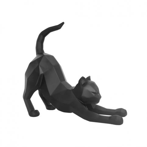 Matne čierna soška PT LIVING Origami Stretching Cat, výška 30,5 cm Bonami.sk
