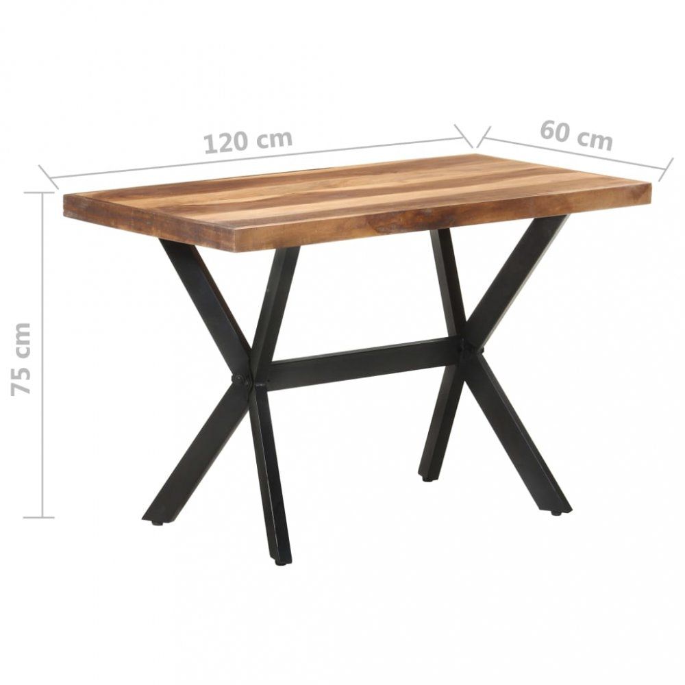 Jedálenský stôl masívne drevo / oceľ Dekorhome 120x60x75 cm - dekorhome.sk