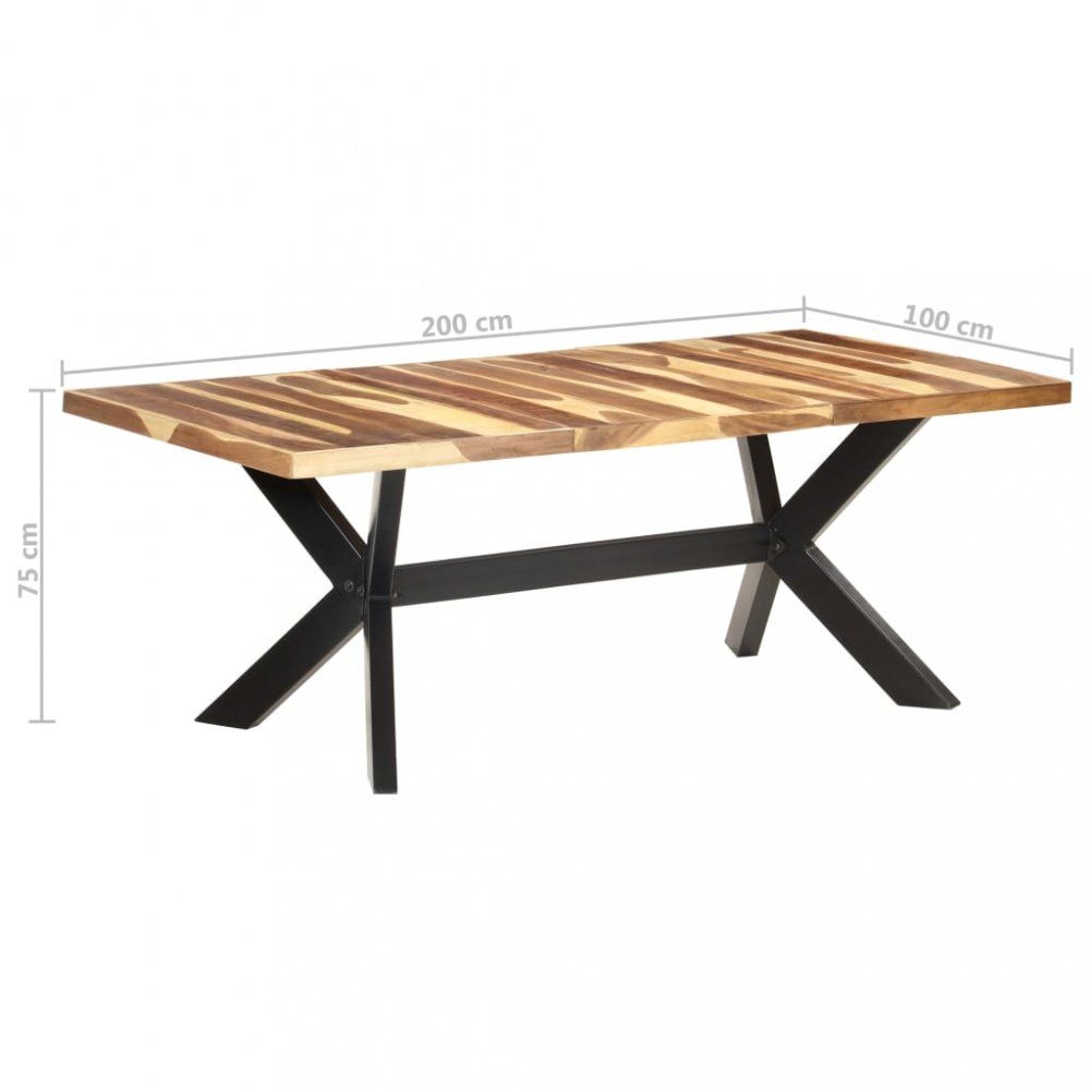 Jedálenský stôl masívne drevo / oceľ Dekorhome 200x100x75 cm - dekorhome.sk