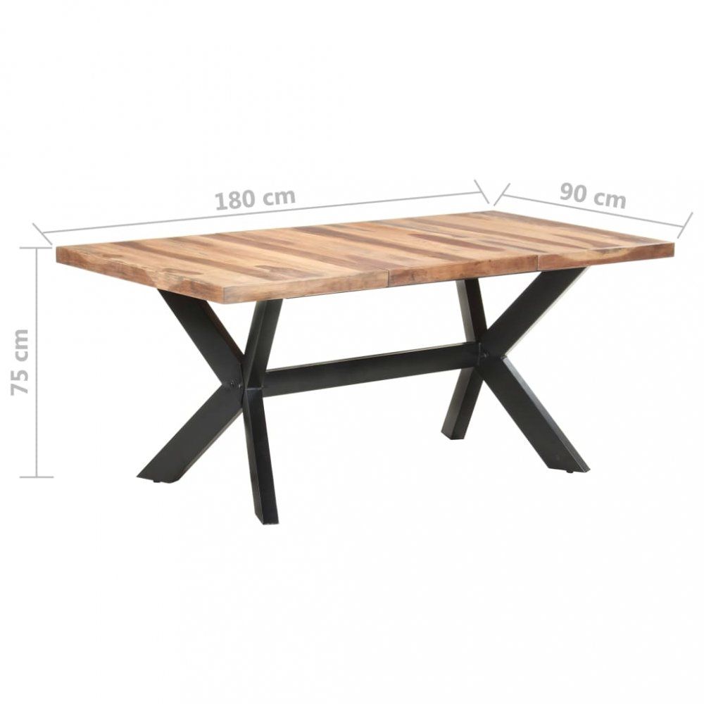 Jedálenský stôl masívne drevo / oceľ Dekorhome 180x90x75 cm - dekorhome.sk