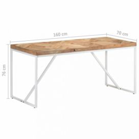 Jedálenský stôl hnedá / biela Dekorhome 160x70x76 cm