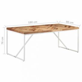 Jedálenský stôl hnedá / biela Dekorhome 180x90x76 cm