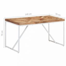 Jedálenský stôl hnedá / biela Dekorhome 140x70x76 cm