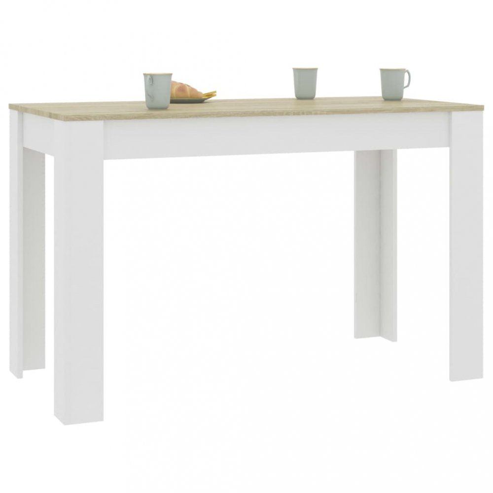 Jedálenský stôl 120x60 cm Dekorhome Dub sonoma / biela - dekorhome.sk