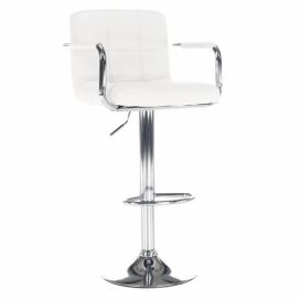 Barová stolička LEORA 2 NEW ekokoža / kov Tempo Kondela Biela