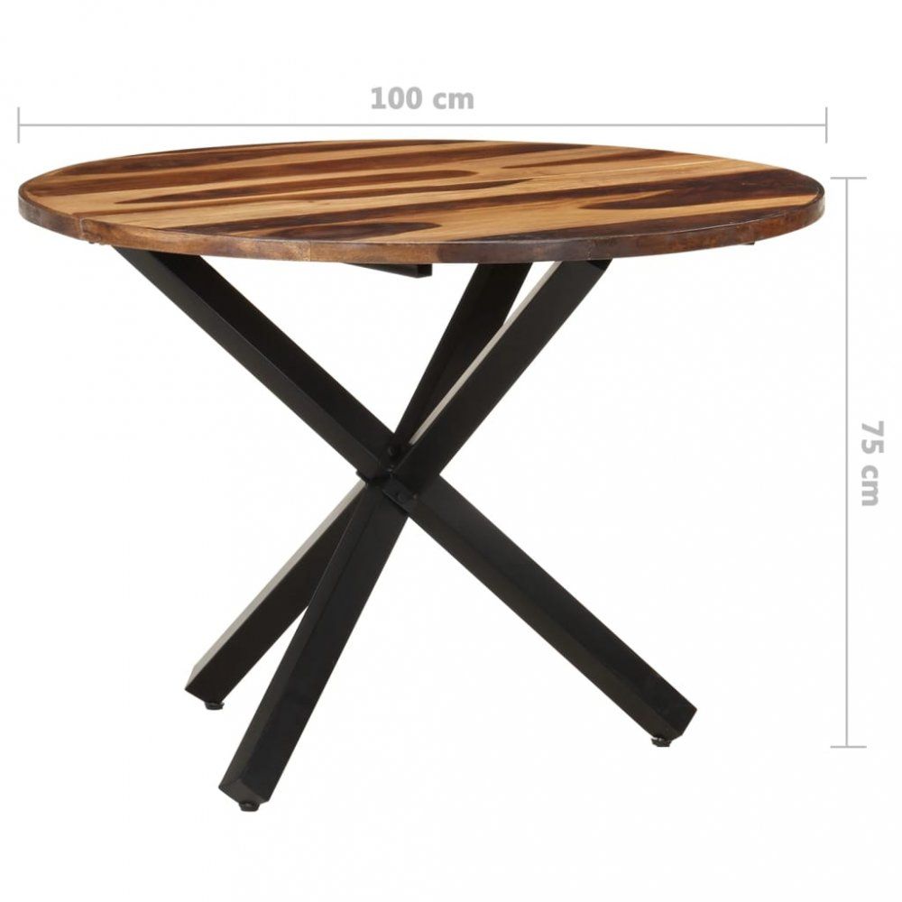 Jedálenský stôl akácie / čierna Dekorhome 100x100x75 cm - dekorhome.sk