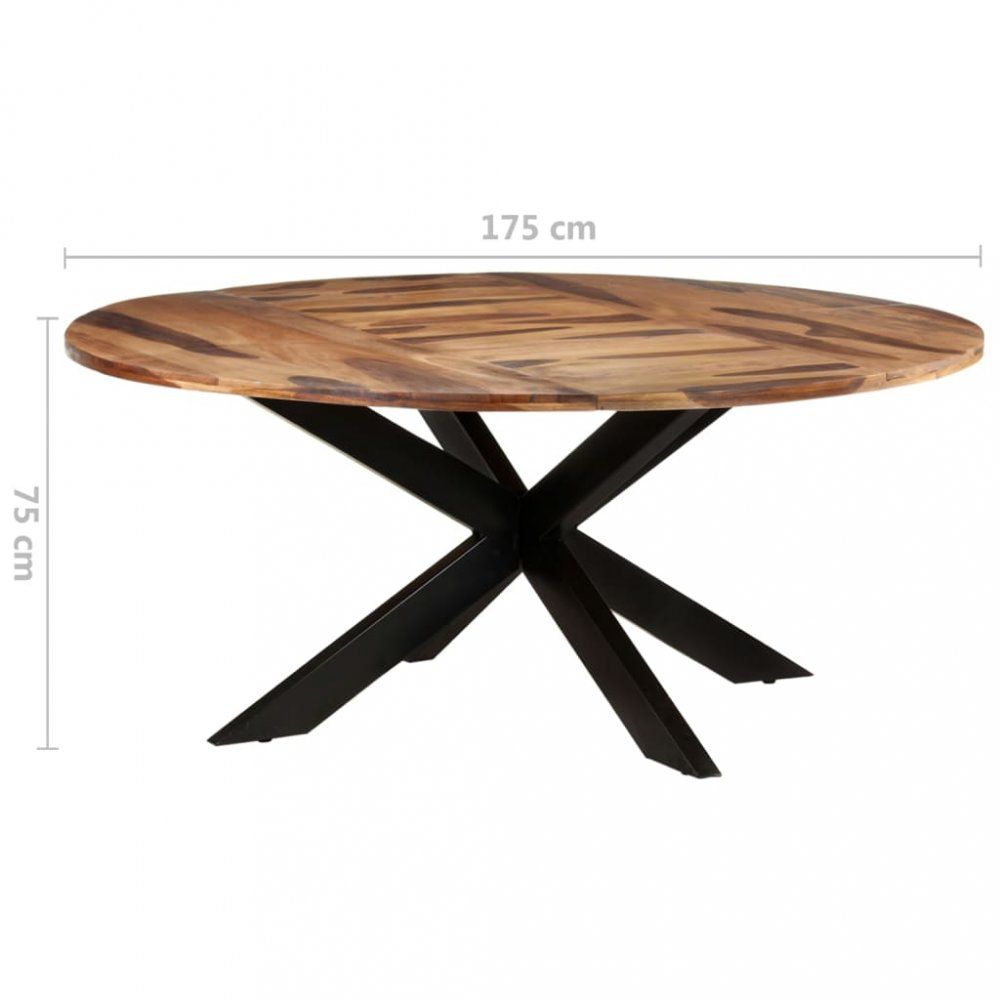 Jedálenský stôl akácie / čierna Dekorhome 175x175x75 cm - dekorhome.sk