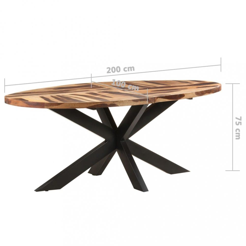 Jedálenský stôl akácie / čierna Dekorhome 200x100x75 cm - dekorhome.sk