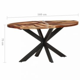 Jedálenský stôl akácie / čierna Dekorhome 160x90x75 cm