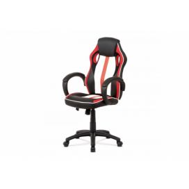 Kancelárska stolička KA-V505 ekokoža / sieťovina / plast Autronic Červená