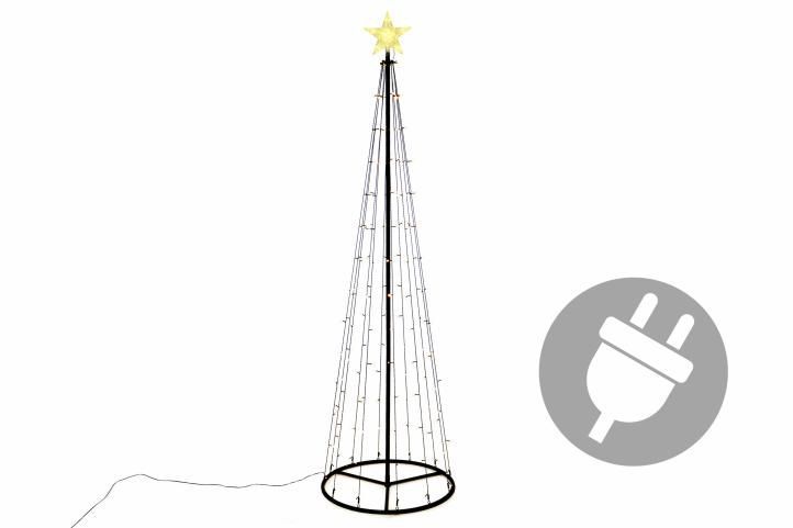 Nexos 47224 Vianočná dekorácia - svetelná pyramída stromček - 240 cm teple biela - Kokiskashop.sk