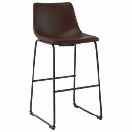 Barová stolička umelá koža / kov Dekorhome Čierna