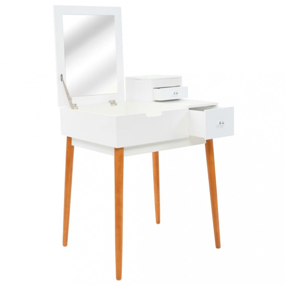 Toaletný stolík so zrkadlom biela / hnedá Dekorhome - dekorhome.sk