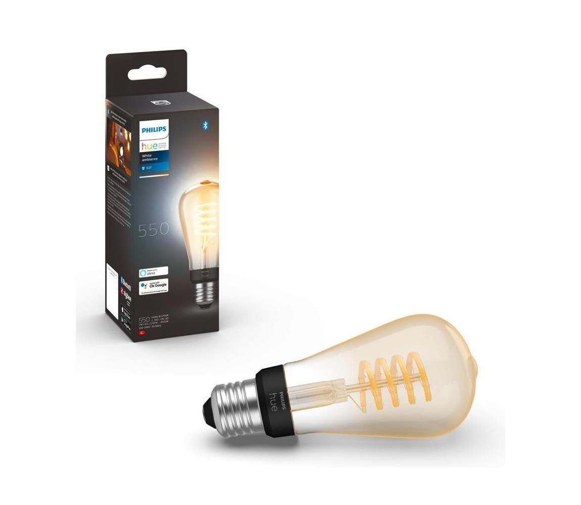 Philips LED Stmievateľná žiarovka Philips Hue WHITE AMBIANCE ST64 E27/7W/230V 2200-4500K  - Svet-svietidiel.sk