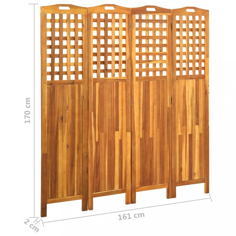 Paraván akáciové drevo Dekorhome 161x170 cm (4-dielny) - dekorhome.sk