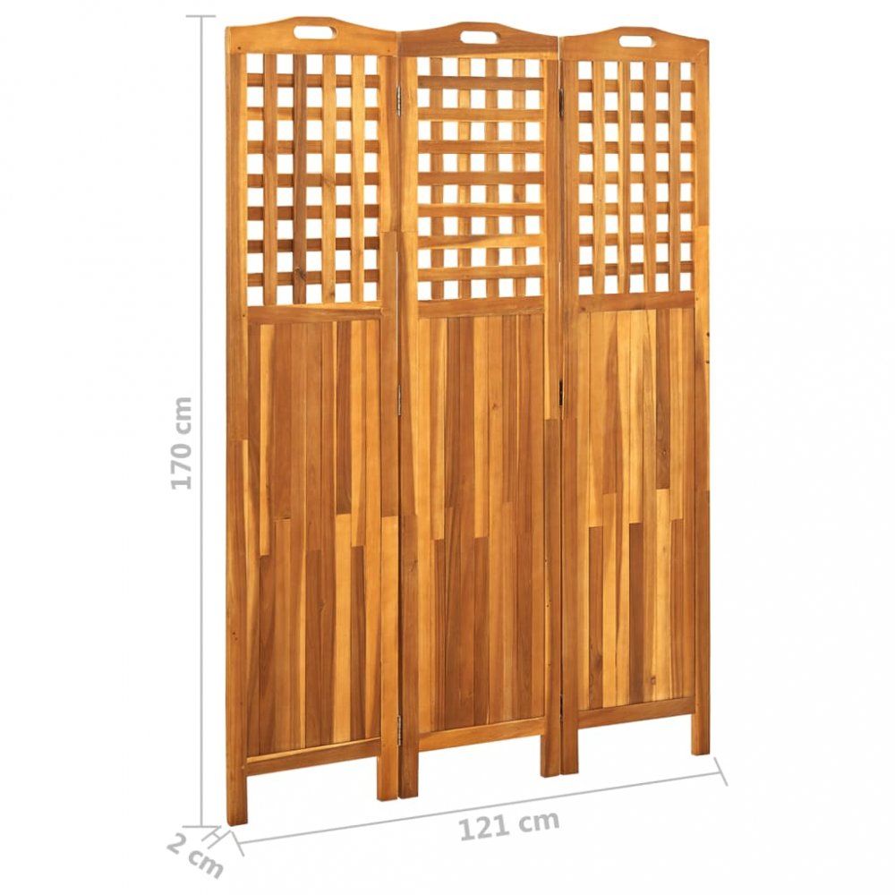 Paraván akáciové drevo Dekorhome 121x170 cm (3-dielny) - dekorhome.sk