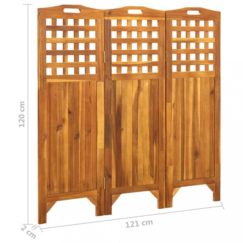 Paraván akáciové drevo Dekorhome 121x120 cm (3-dielny) - dekorhome.sk