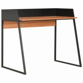 Písací stôl DTD / kov Dekorhome Čierna / hnedá