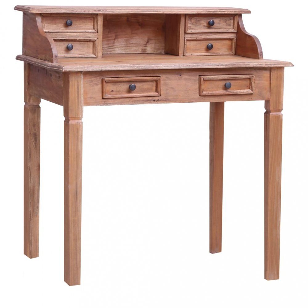 Písací stôl zo zásuvkami masívne drevo Dekorhome Hnedá - dekorhome.sk