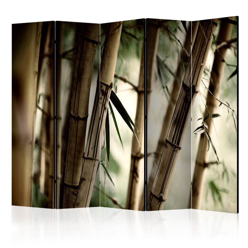 Paraván Fog and bamboo forest Dekorhome 225x172 cm (5-dielny) - dekorhome.sk