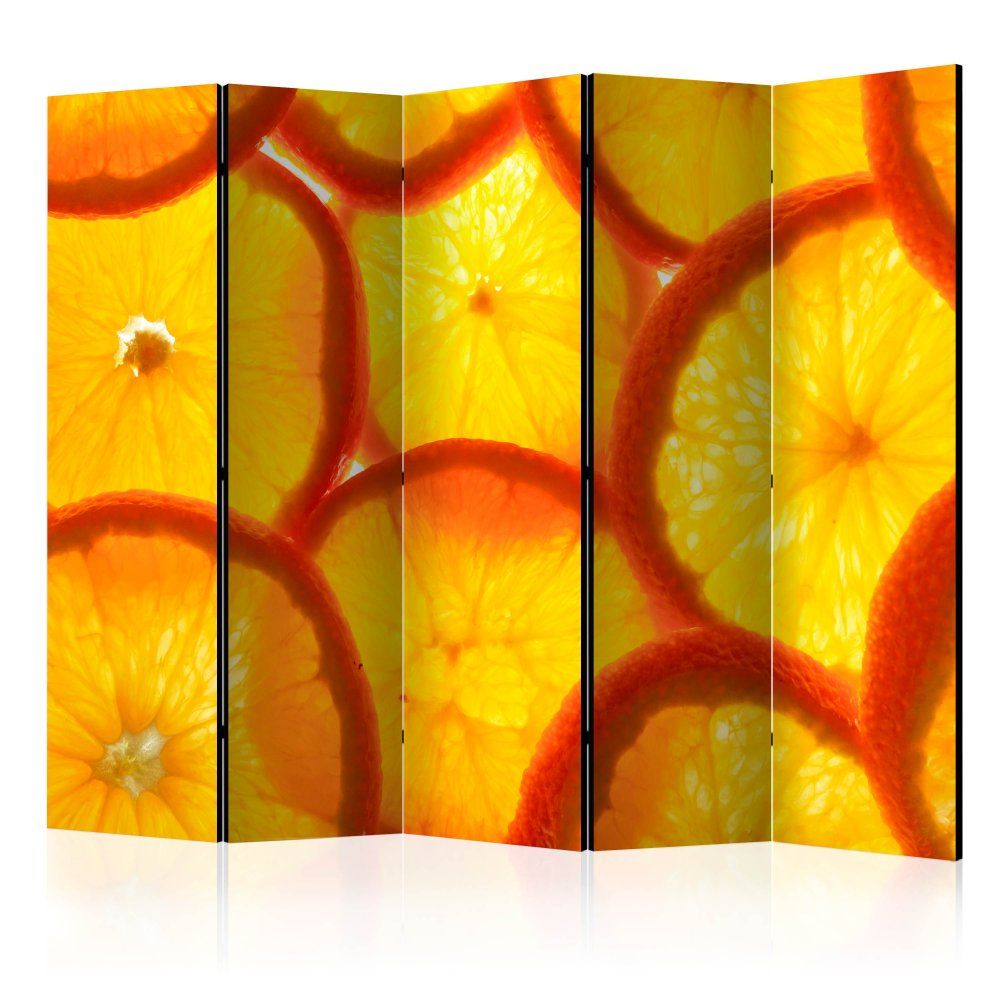 Paraván Orange slices Dekorhome 225x172 cm (5-dielny) - dekorhome.sk