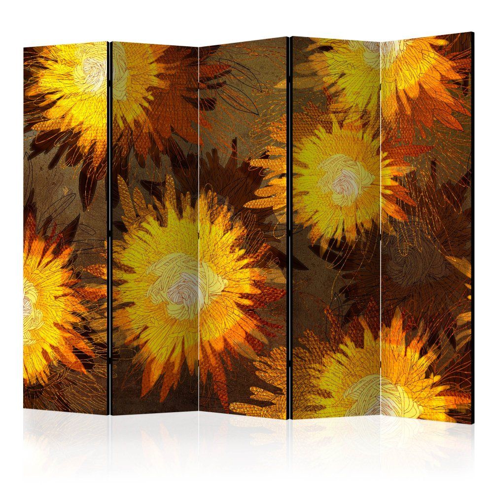 Paraván Sunflower dance Dekorhome 225x172 cm (5-dielny) - dekorhome.sk