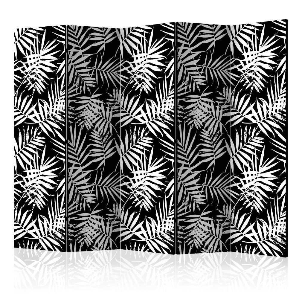 Paraván Black and White Jungle Dekorhome 225x172 cm (5-dielny) - dekorhome.sk
