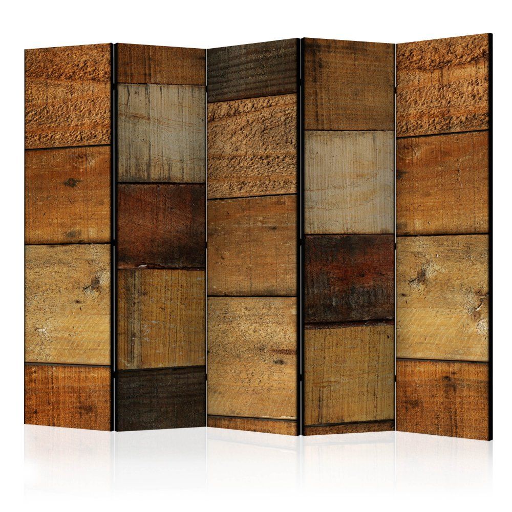 Paraván Wooden Textures Dekorhome 225x172 cm (5-dielny) - dekorhome.sk