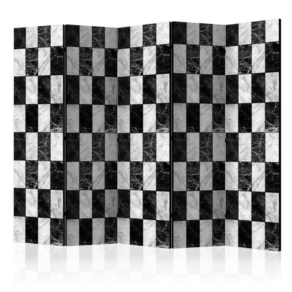 Paraván Checker Dekorhome 225x172 cm (5-dielny) - dekorhome.sk