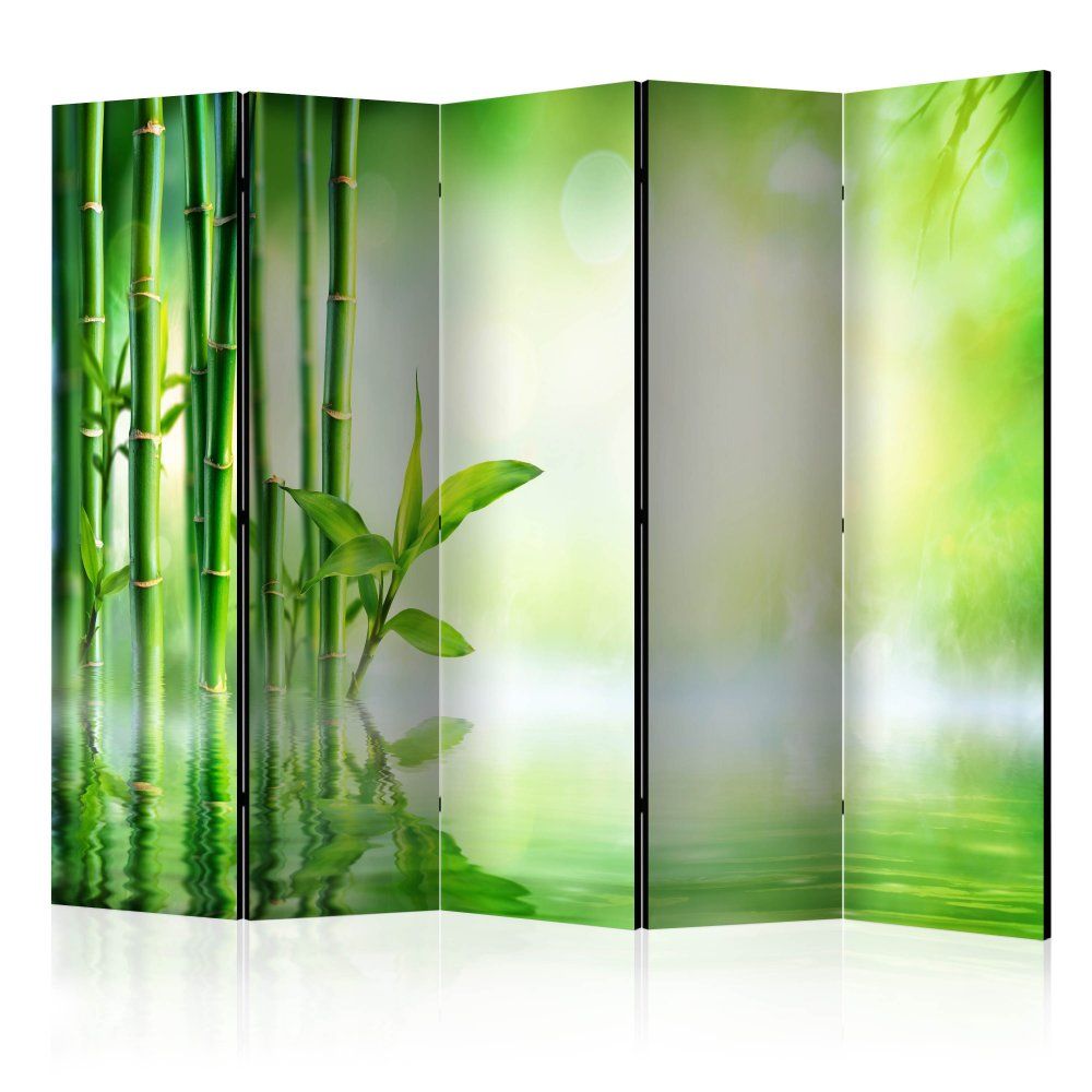 Paraván Green Bamboo Dekorhome 225x172 cm (5-dielny) - dekorhome.sk