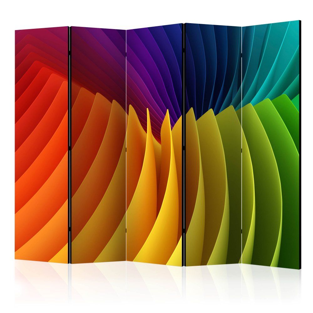 Paraván Rainbow Wave Dekorhome 225x172 cm (5-dielny) - dekorhome.sk