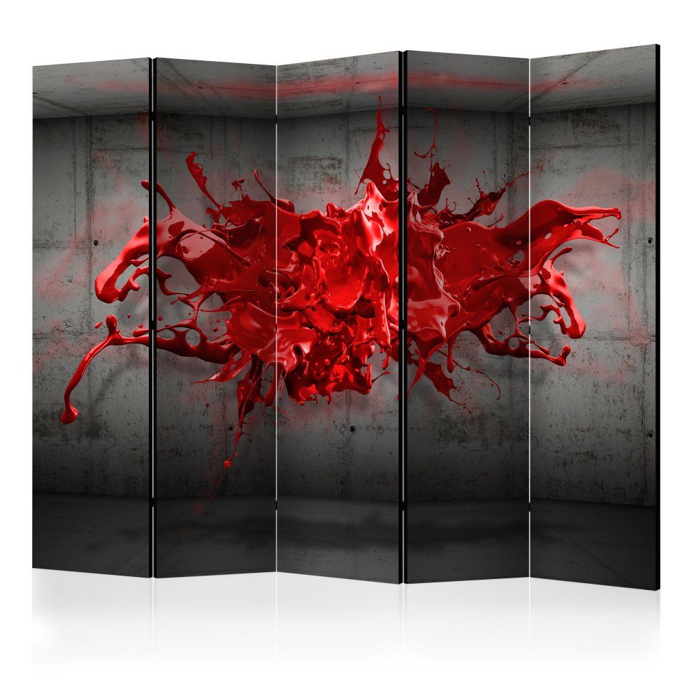 Paraván Red Ink Blot Dekorhome 225x172 cm (5-dielny) - dekorhome.sk