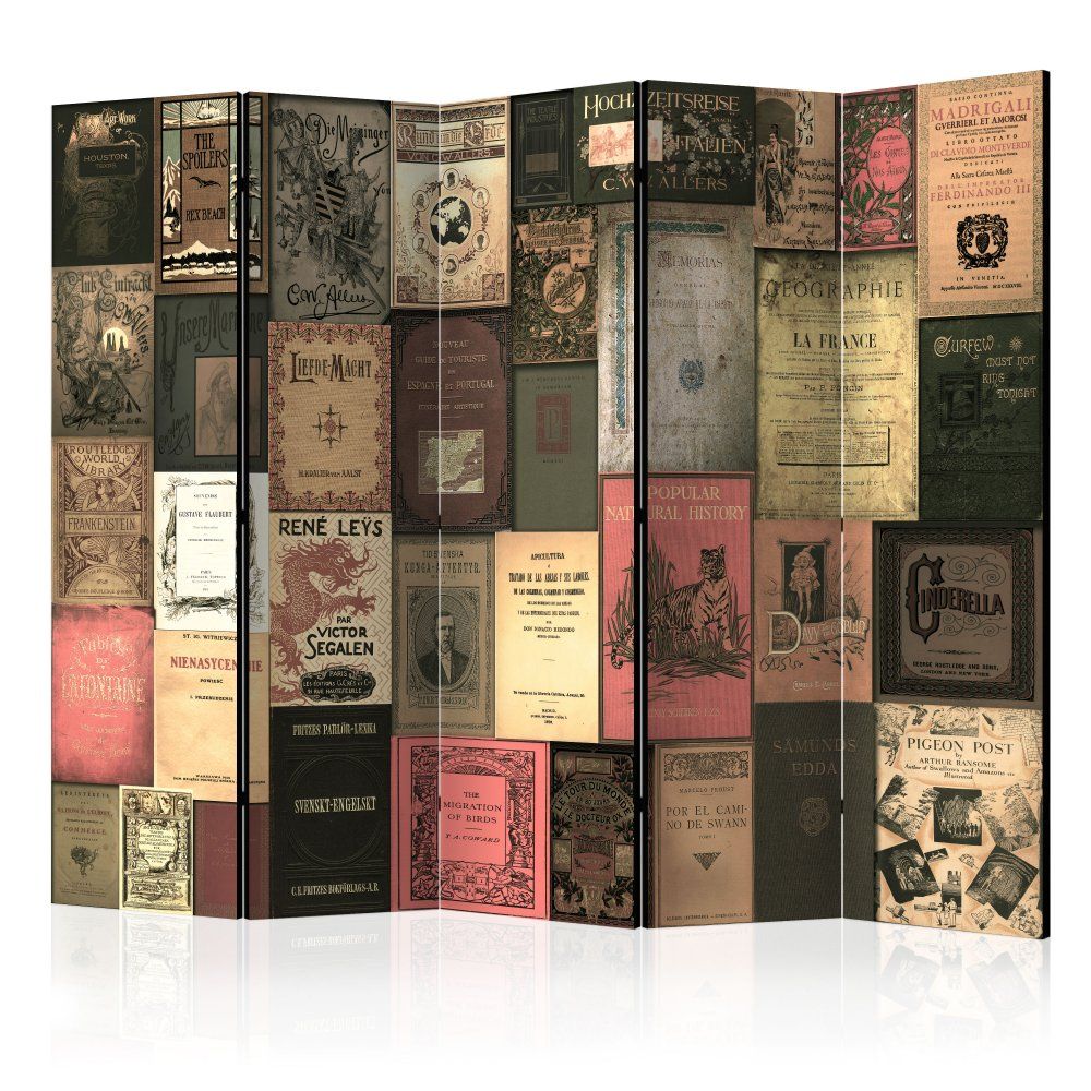 Paraván Books of Paradise Dekorhome 225x172 cm (5-dielny) - dekorhome.sk
