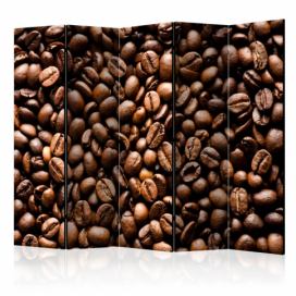 Paraván Roasted coffee beans Dekorhome 225x172 cm (5-dielny)