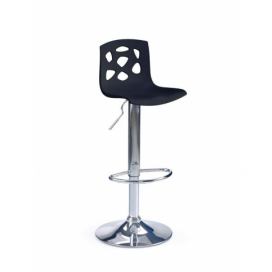 Barová stolička H-48 plast / kov Halmar Čierna