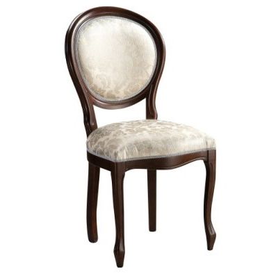 Rustikálna jedálenská stolička Krzeslo O - wenge / krémový vzor (A4 Versalles 1) - nabbi.sk