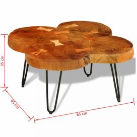 Konferenčný stolík sheesham / kov Dekorhome 65x65x35 cm
