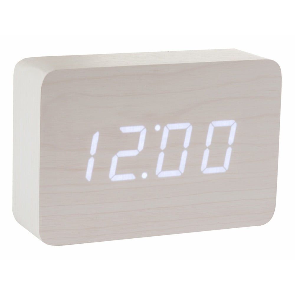 Biely budík s bielym LED displejom Gingko Brick Click Clock - Bonami.sk